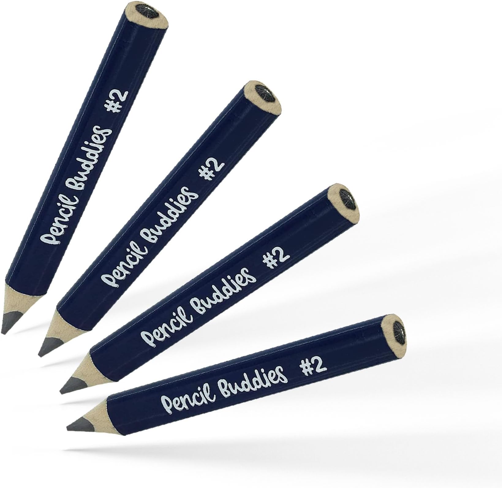 Pencil Buddies Kids for Toddlers, Beginners, Preschool and Kindergarten Ages 2-6 years With Jumbo Triangle Shape, 2 Graphite, Fat With Easy Grip and Large Core (8 pack + Sharpener, Navy Blue)
