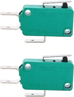 YIWANSON 2 Pcs Microwave Oven Door Switches, Micro Limit Switch AC Button Actuator, 16A 125V/250V Mini Switch, KW3-0Z Push Button Action Type, Suitable for Microwave, Air Fryers, Space Heaters etc