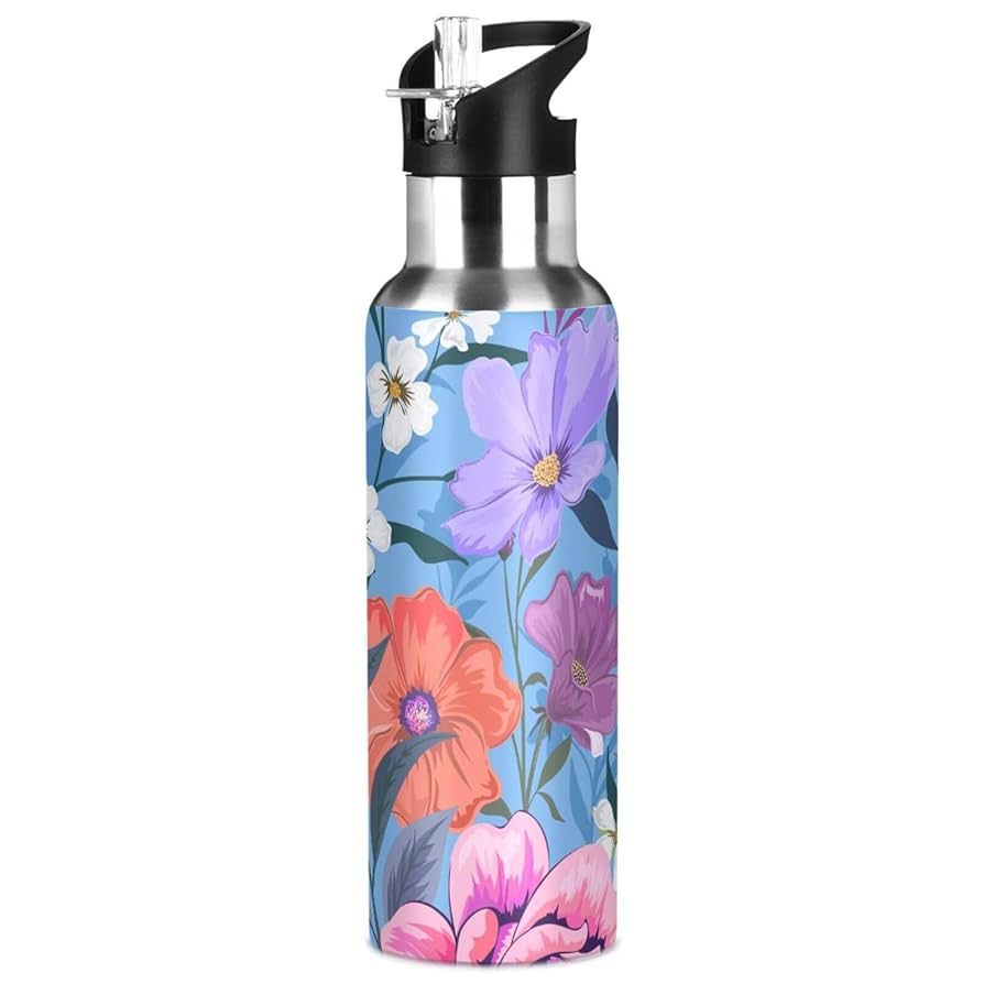 Amazon.com: Botanical-floral-print 20 oz Insulated Water