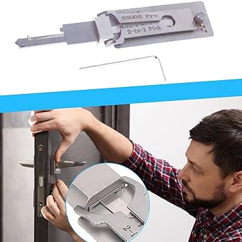 Kw5 2 In 1 Lock Pick And Decoder Tool, Iron Master Key Decoder, Professional Locksmith Tool Car Key Reader, Stainless Steel Auto Lock Picking Kit For Beginners