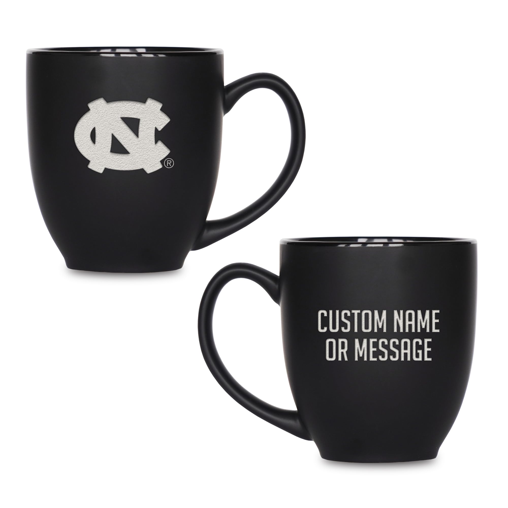 Rico Industries NCAA Primary 15-Oz Personalized Matte Black Bistro Mug - for Hot or Cold Drinks