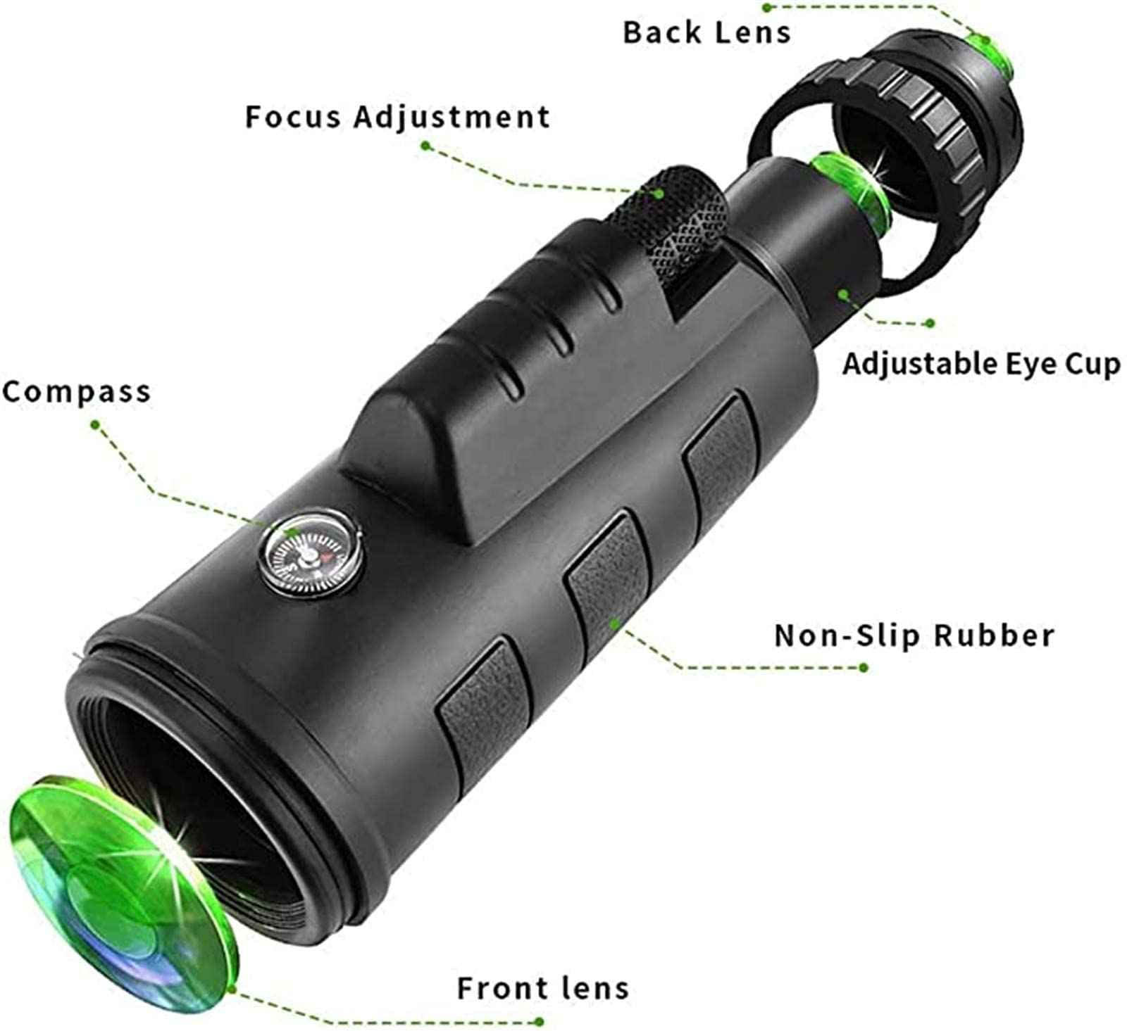 Télescope monoculaire Cadeau, Vision Nocturne étanche avec Double Mise au Point Durable et Claire, monoculaire HD Haute Puissance 40 x 60 avec trépied pour Smartphone. Little Surprise