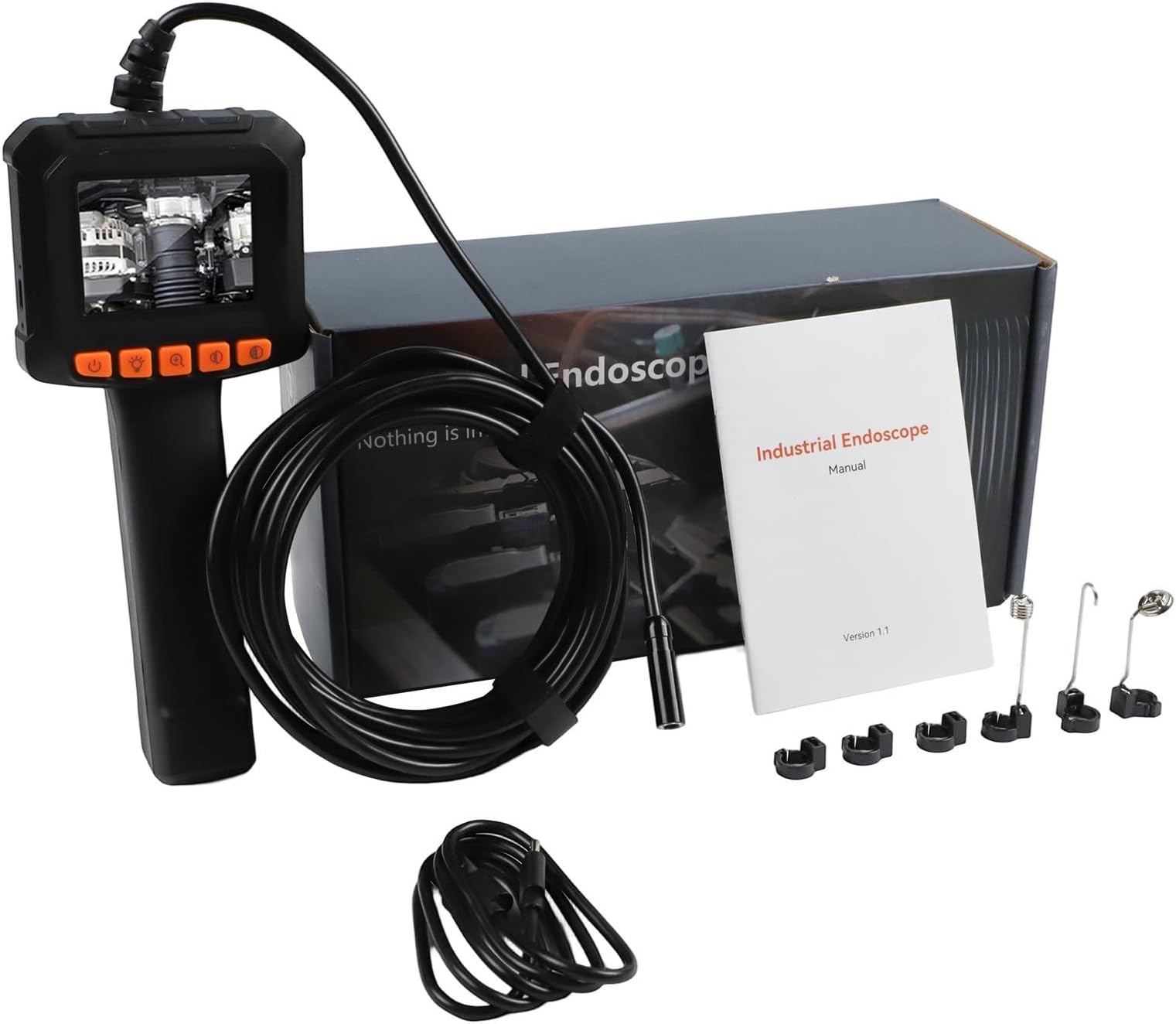 Waterproof Industrial Borescope 1920P Inspection Camera with LED Lights and 2 4 inch HD IPS Screen for Real Time Viewing (5M)