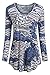 Tencole Ladies Printed Tops, Plus Size Shirt Long Sleeve Blouse For Work Blue-Apricot
