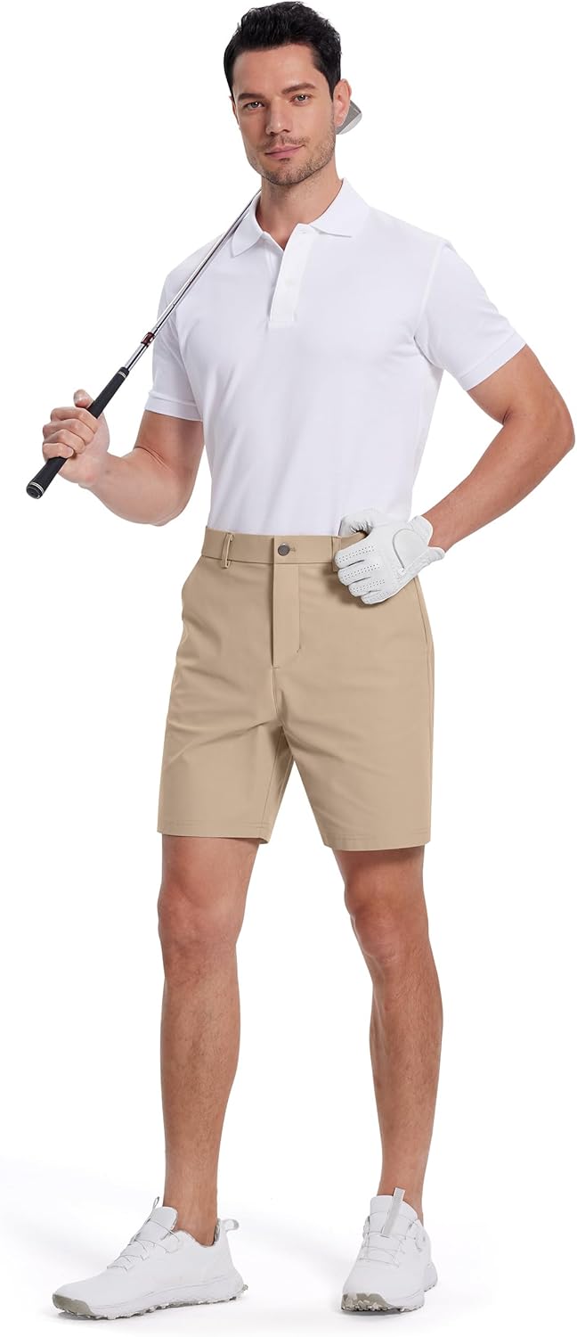 Mens Golf Dress Shorts 7 Inch Inseam Stretch Work Shorts Quick Dry Casual Lightweight Flat Front Shorts with 5 Pockets - Image 6