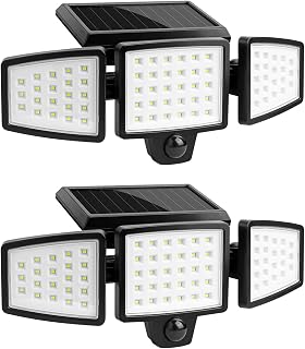 LE Solar Lights Outdoor 2-Pack, 1000LM LED Solar Motion Sensor Lights Outdoor, 72 LED 270° Wide Angle Waterproof Solar Led Lights with 3 Adjustable Heads, Solar Wall Lights for Yard Garage Pathway