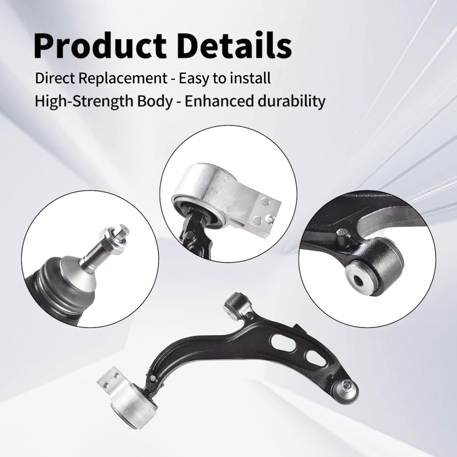 Front Lower Control Arm w/Ball Joint Fit for Ford Flex, Police Interceptor Sedan, Taurus 2013-2019, Lincoln MKS MKT 2013-2019 - 2 PCS Suspension Kit K622916 K622917