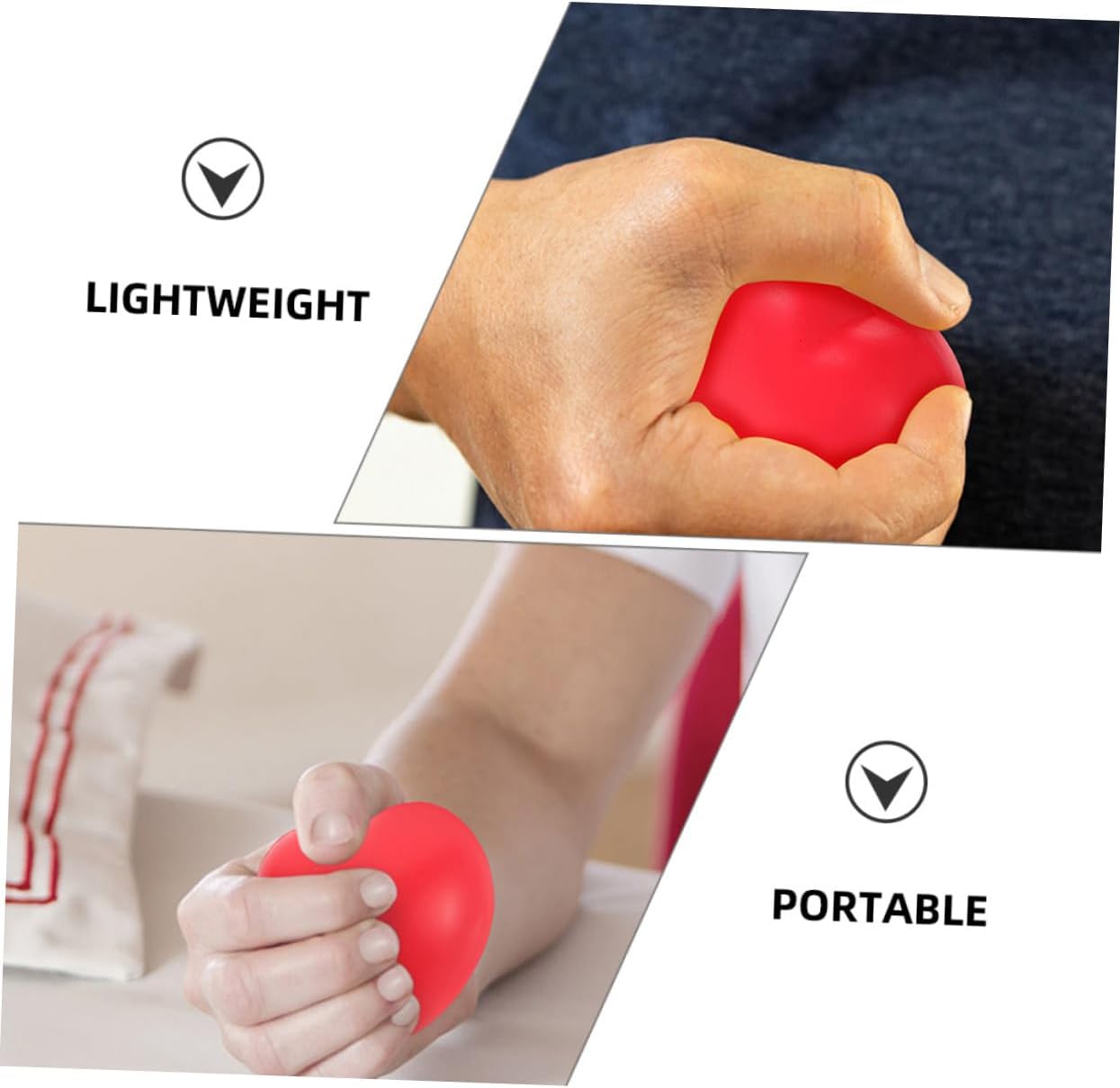 Mikikit Hand Grip Ball 6-Pack Heart-Shaped Pu Finger Training Exercise Balls for Hand Strength Therapy and Muscle Conditioning Portable Exerciser for Seniors and Athletes