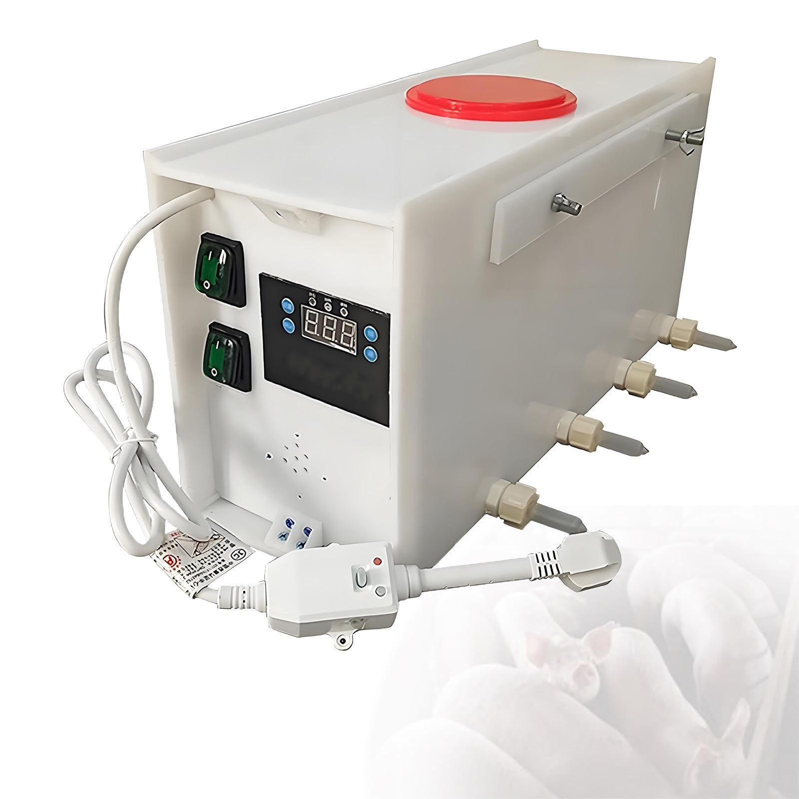Alimentador De Leche For Lechones, Máquina Inteligente De Lactancia A Temperatura Constante, Estación De Alimentación con Agitación Automática, con Simulación De Sonido(8Nipples)