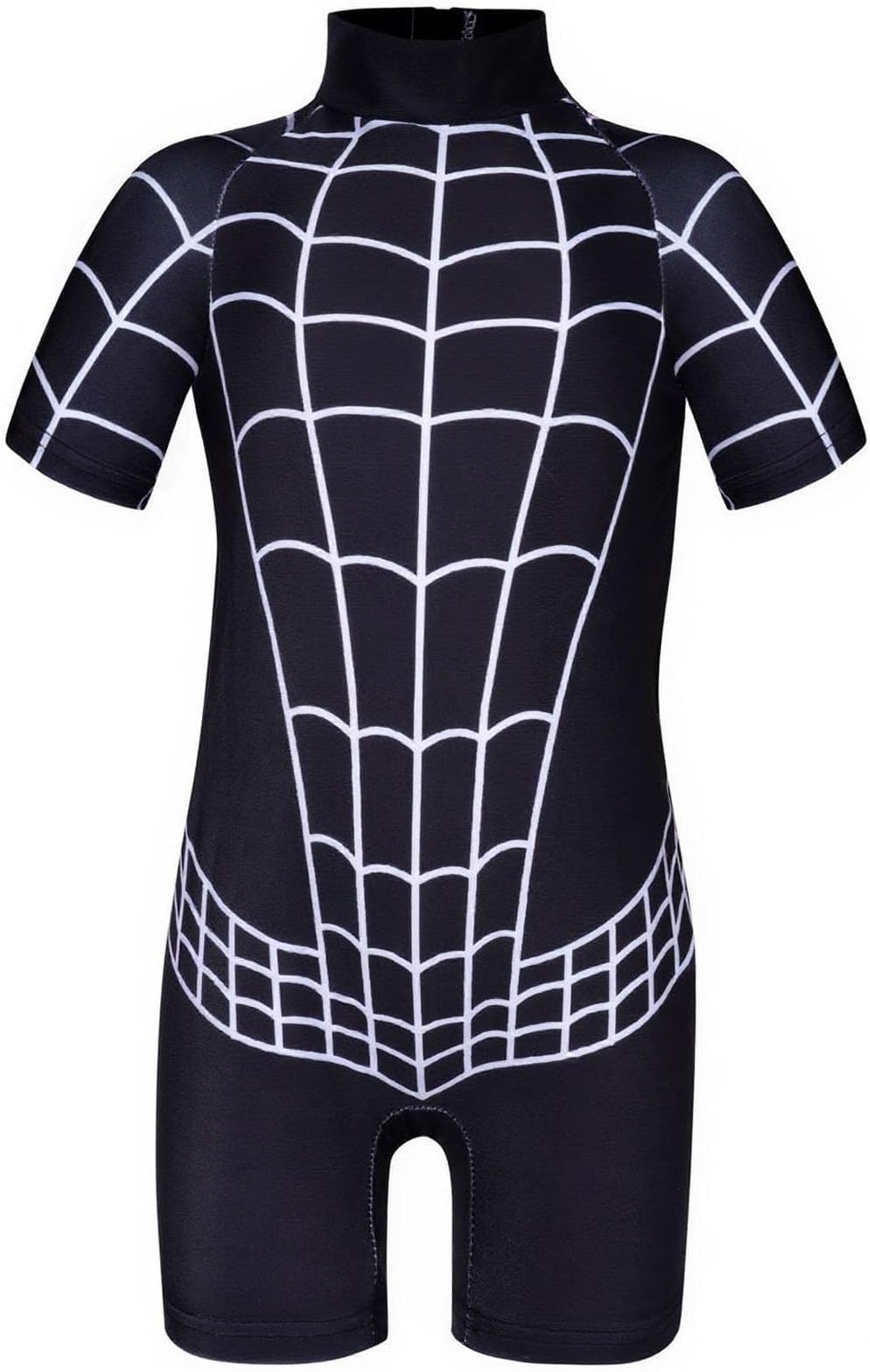 URAQT Boys Swimming Costume, Kids One Piece Short Sleeve Swimwear with Swimming Cap, Kids Cartoon UV Protection Swimsuit Child Rash Guard Bathing Suit, Kids Swim Set for 3-9 Years