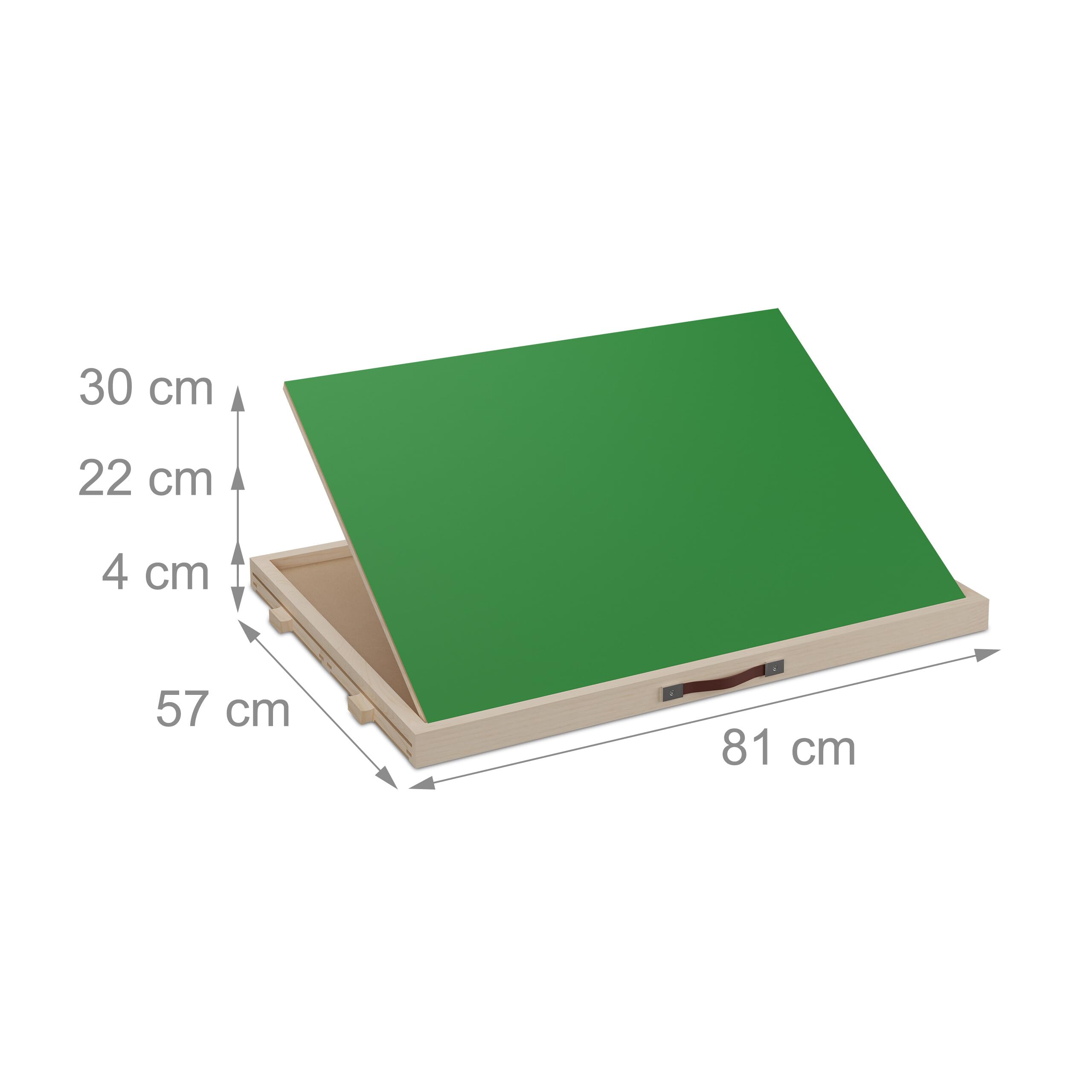 Relaxdays 1000 Pz Porta Puzzle, Vassoio Inclinabile e Pannello, Supporto Tavolo da Gioco, Legno Naturale, Verde