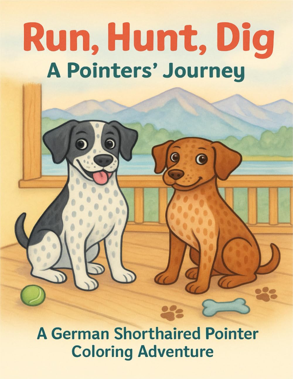 Run, Hunt, Dig - A Pointers' Journey: A German Shorthaired Pointer Coloring Adventure
