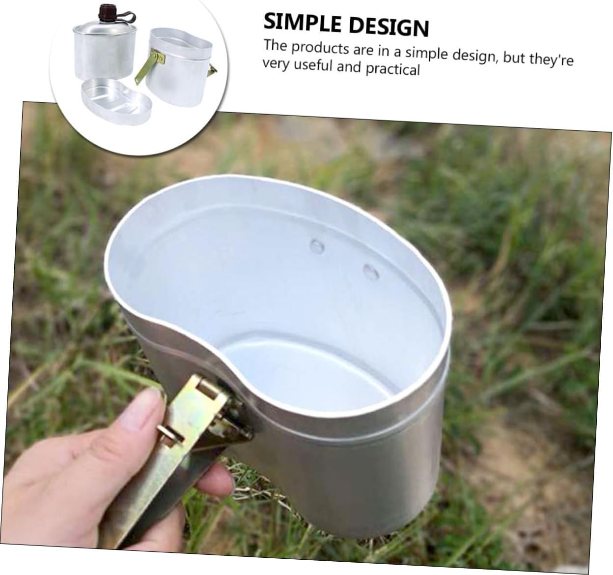 UPKOCH Military Camping Kettle Set Lunch Box Outdoor Water Kettle in Cloth Pouch Multi-Functional Hiking Gear for Travel and Picnics