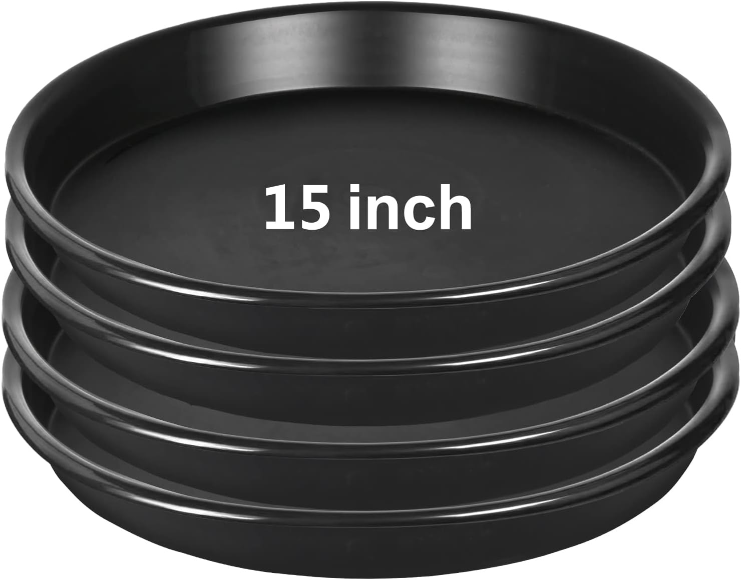4 Pack 15 Inch Plant Saucer Plastic Plant Saucer Drip Trays Plant Saucers for Indoors Outdoor Plant (15 inch 4Pack)