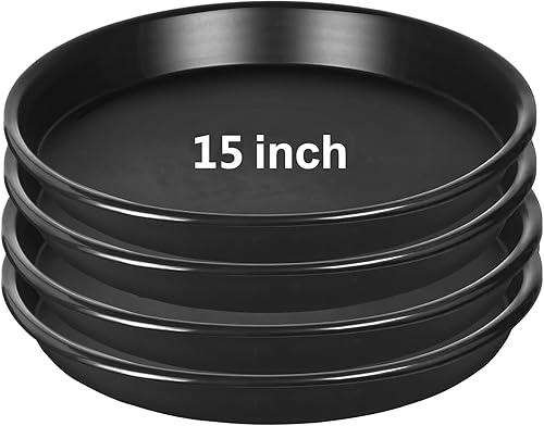 Miniatura 7 de Paquete de 8 platillos de plástico para plantas de 10 pulgadas, 12 pulgadas, 14 pulgadas, 15 pulgadas, bandejas de goteo para plantas de interior y