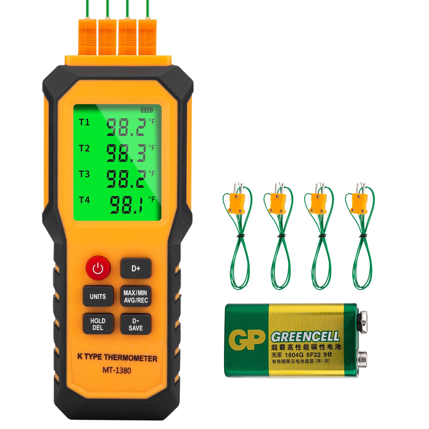 4Channel KType Digital Thermometer with LCD Backlight Measurement