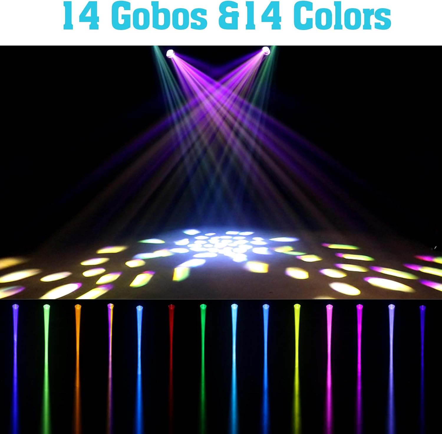 Demonstration of 14 gobos and 14 colors produced by the SHEHDS 275W 10R Moving Head Light
