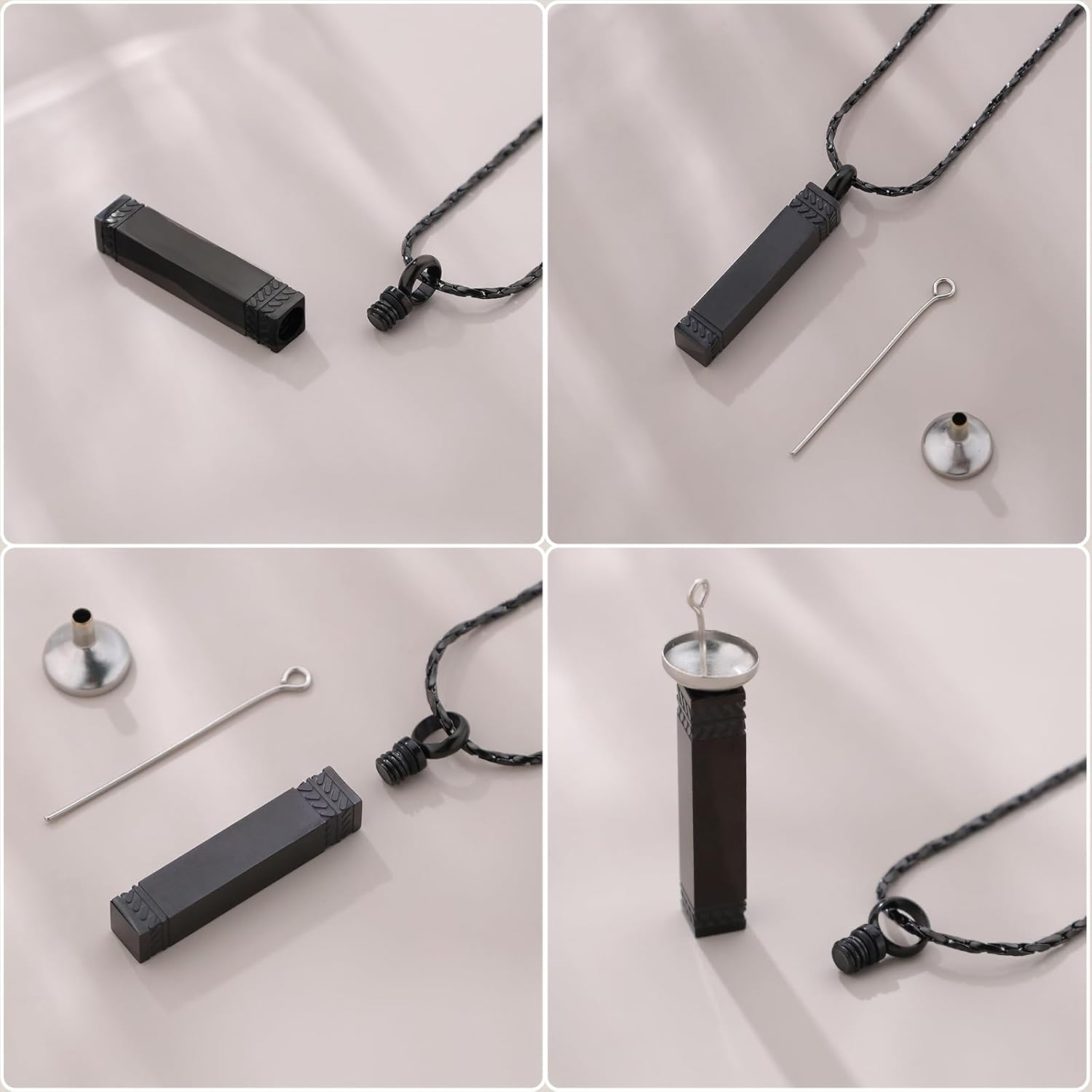 Urn Necklace for Men Women Cube Bar Cremation Jewelry for Ashes Keepsake Ashes Necklace Pendent with Keepsake Urn Memorial Ash Jewelry - Image 6