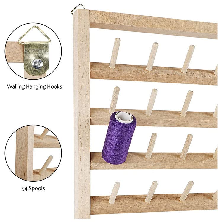 Soporte De Madera Para 60 Bobinas De Hilo - Plegable, Organizador Para Costura, Bordado Y Manualidades