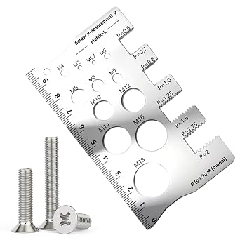 Bolt Thread Gauges - Accurate Bolt Measurement Ruler, Bolt Size Checker | Engineering Workshop Tool Woodworking, Industrial Machine Thread Checker Bolt Nuts for Garage Plumbing
