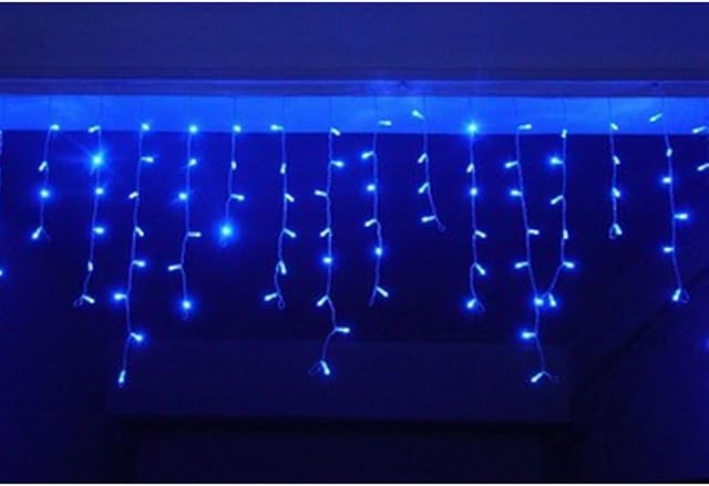 Icicle Christmas Fairy Lights Waterproof Outdoor/Indoor use. Lovely Blue 400 LED 10M Wide 80 Drops Plus a Massive 10M Lead Cable, 8 Modes, Low Safe Voltage