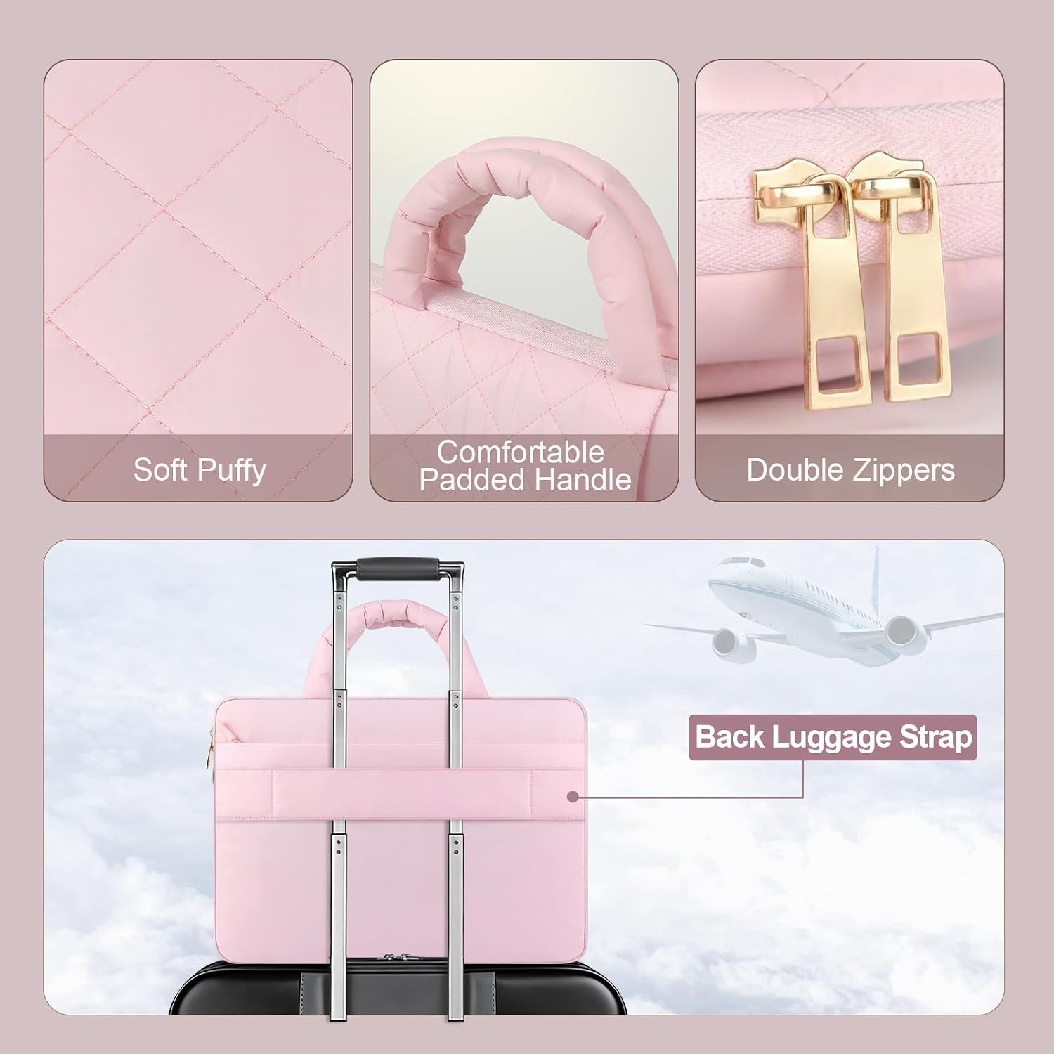 Puffy Laptop Sleeve 13.3 inch,13-14 inch Laptop Handbags for Women image 3