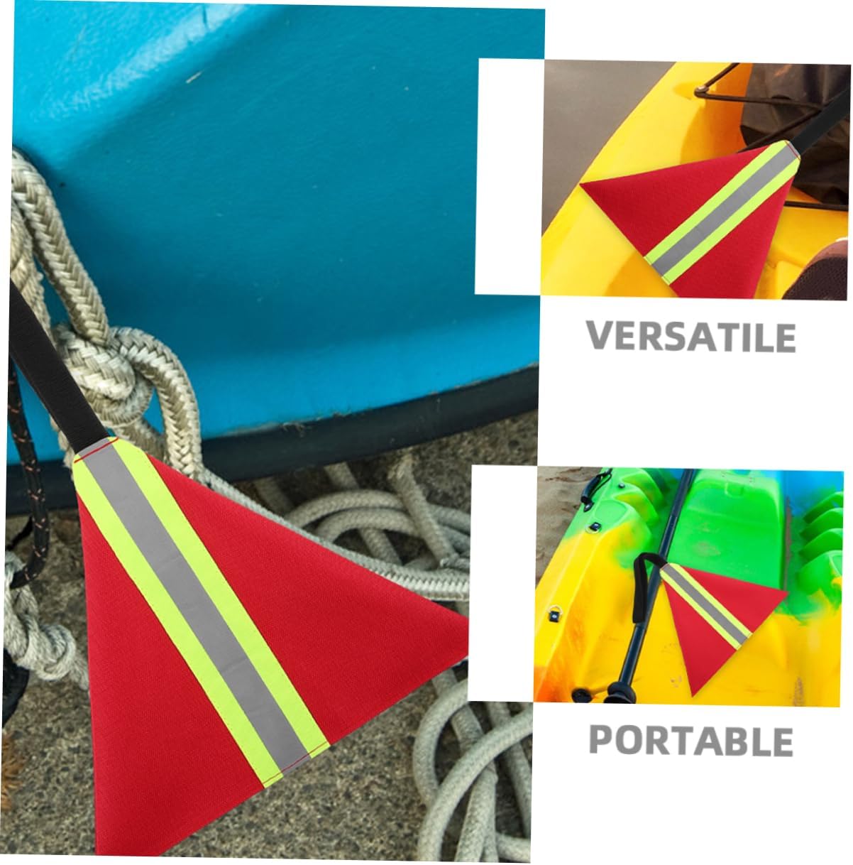 POPETPOP 3pcs Kayak Safety Flag Reflective Warning Flag for Kayak Canoe Boat Light Red Reflective Safety Sign for Travel