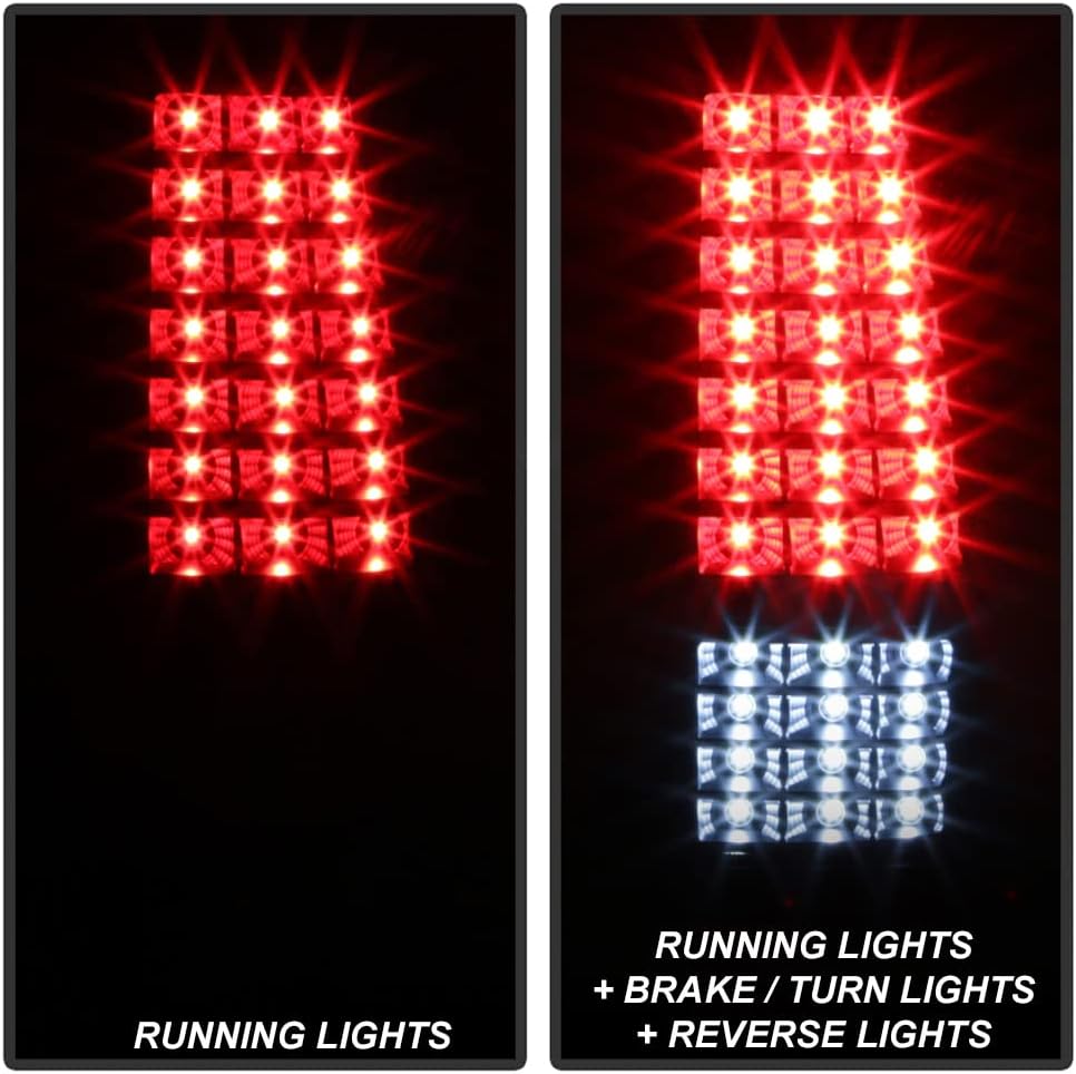 ACANII - For 2003-2006 Chevy Silverado 1500 2500 3500 Black Full LED Tail Lights Brake Lamps Pair Set Left+Right