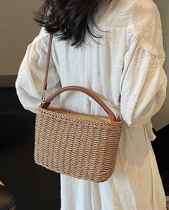 Straw Shoulder Bag for Women Summer Rattan Crossbody Handbag Woven Envelope Purse Tote Clutch Straw Beach Handbag Satchel2