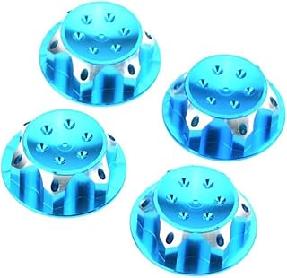 LAFEINA 4PCS Aluminum 17MM Dust Lock Wheel Nut Adapter Anti-Dust Cover for 1:/8 RC Buggy Off-Road Truck Redcat HPI LOSI HB AE Mugen Team-C Wheel and Rim Nut (Blue)