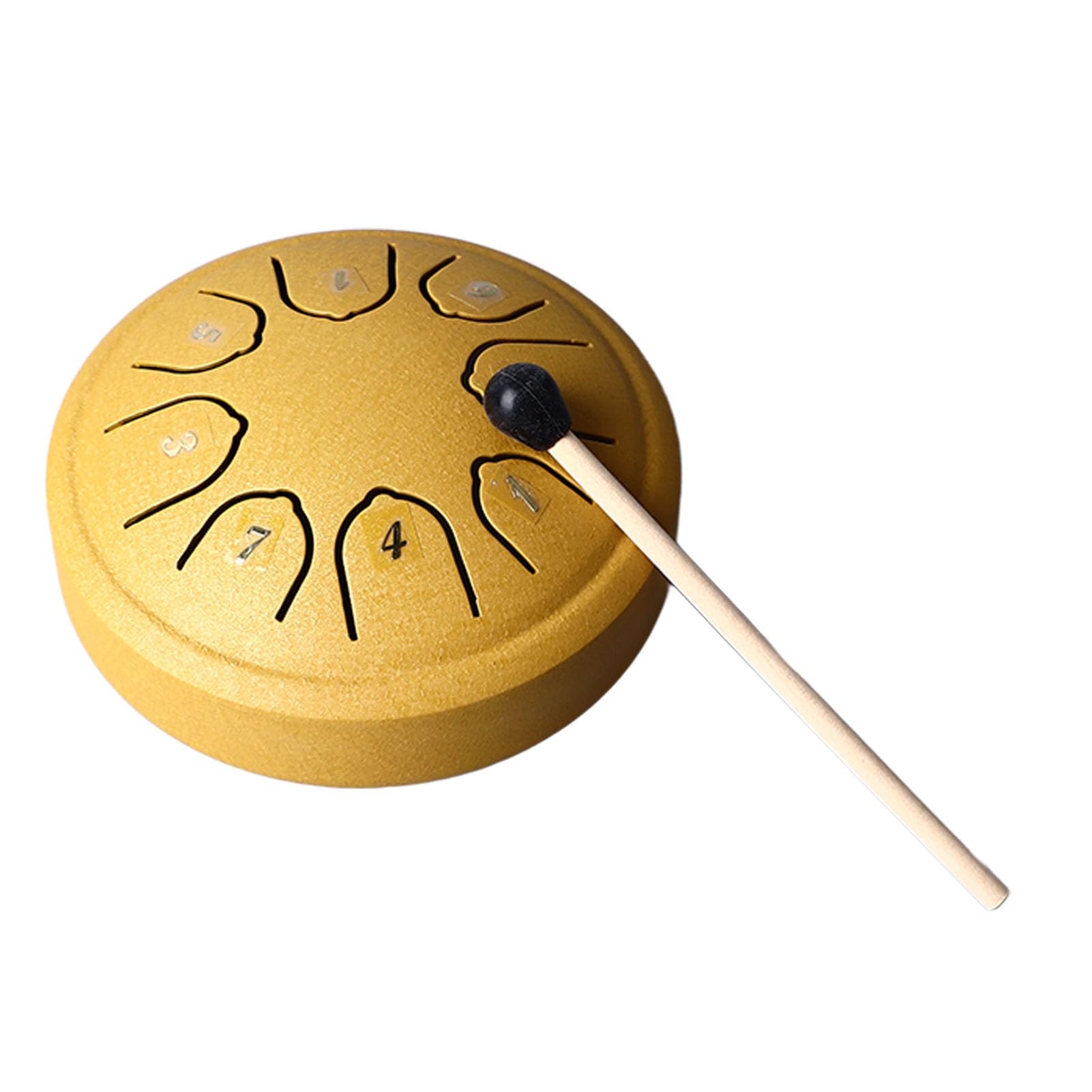 Zungentrommelinstrument aus Stahl, 11,4 cm, 8 Töne, C-Schlüssel, Karbonstahl, kleine Zungentrommel für Erwachsene, Kinder, Anfänger (Gold)