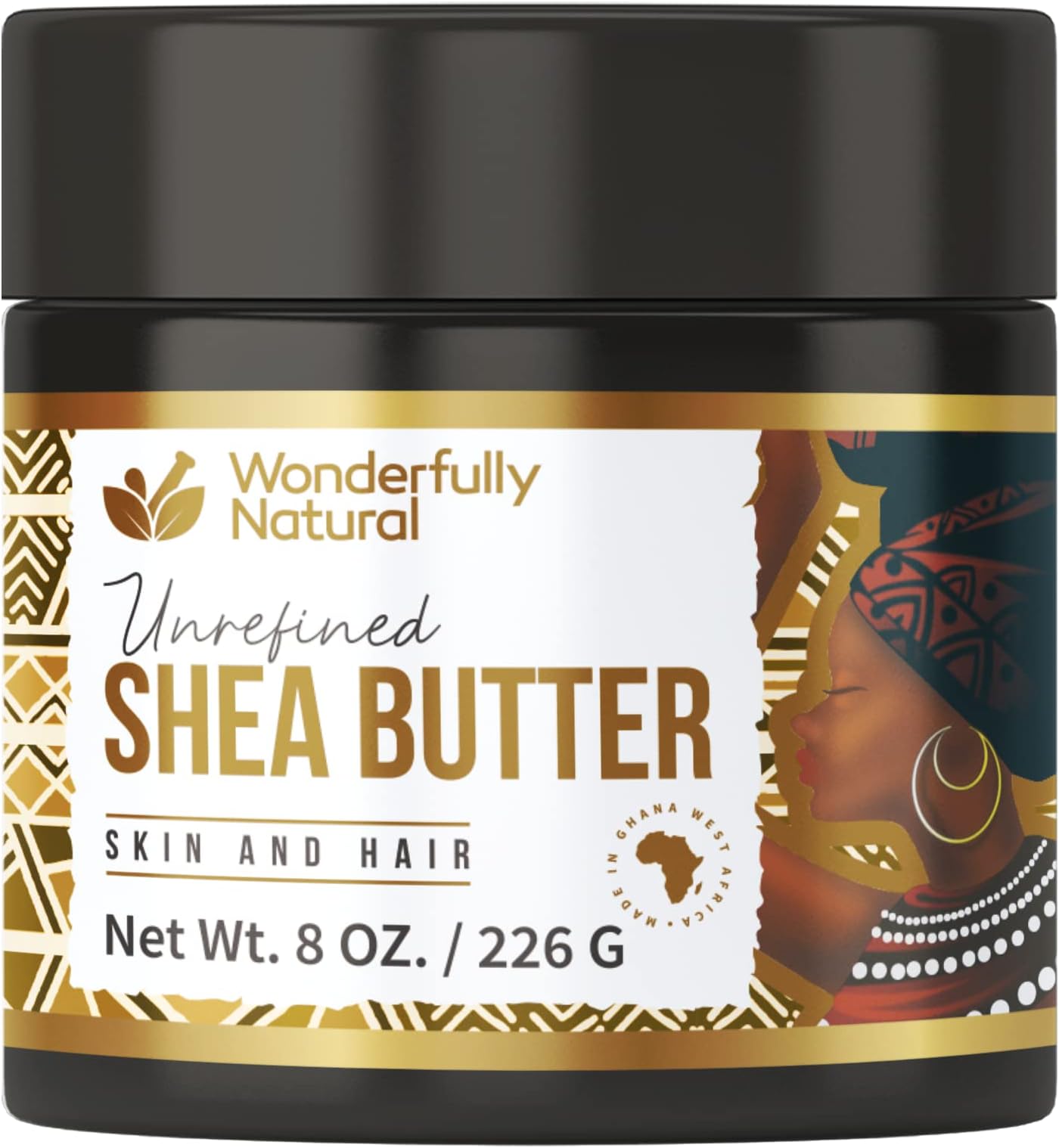 Unrefined Shea Butter - African Organic Ivory & Raw – Use Alone or In DIY Cream, Soap & More! - Vitamins Rich, Natural Healing for Eczema, Stretch Mark, Moisturizing Dry Skin & Hair Care 8 OZ