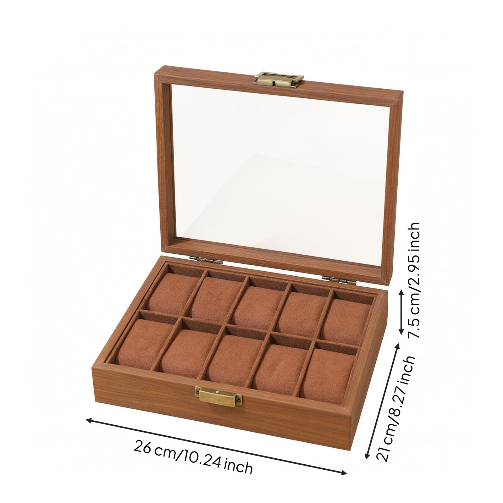 Organizer per Orologi Trasparente | Scatola Portaorologi con Finestra in, Robusto, Scatola Portaorologi con Cuscini Interni, per Armadio, 8 Slot