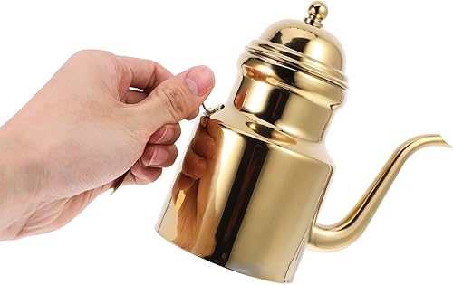 Miniatura 4 de Angoily Botella de aceite de oliva de acero inoxidable, dispensador de aceite de 18 onzas con boquilla de goteo, olla de vinagre a prueba de fugas,