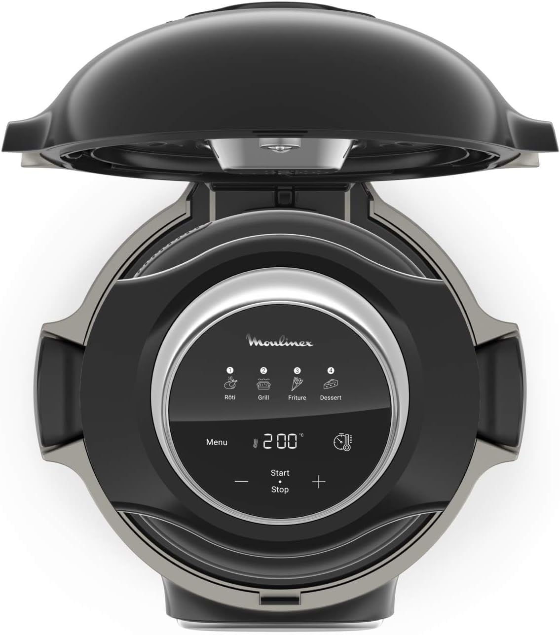 Moulinex Extra Crisp EZ1508 - Tapa accesorio para Cookeo, 4 funciones automáticas, asa, cocina al grill, fríe con aire y postres, cocina saludable, recetario digital