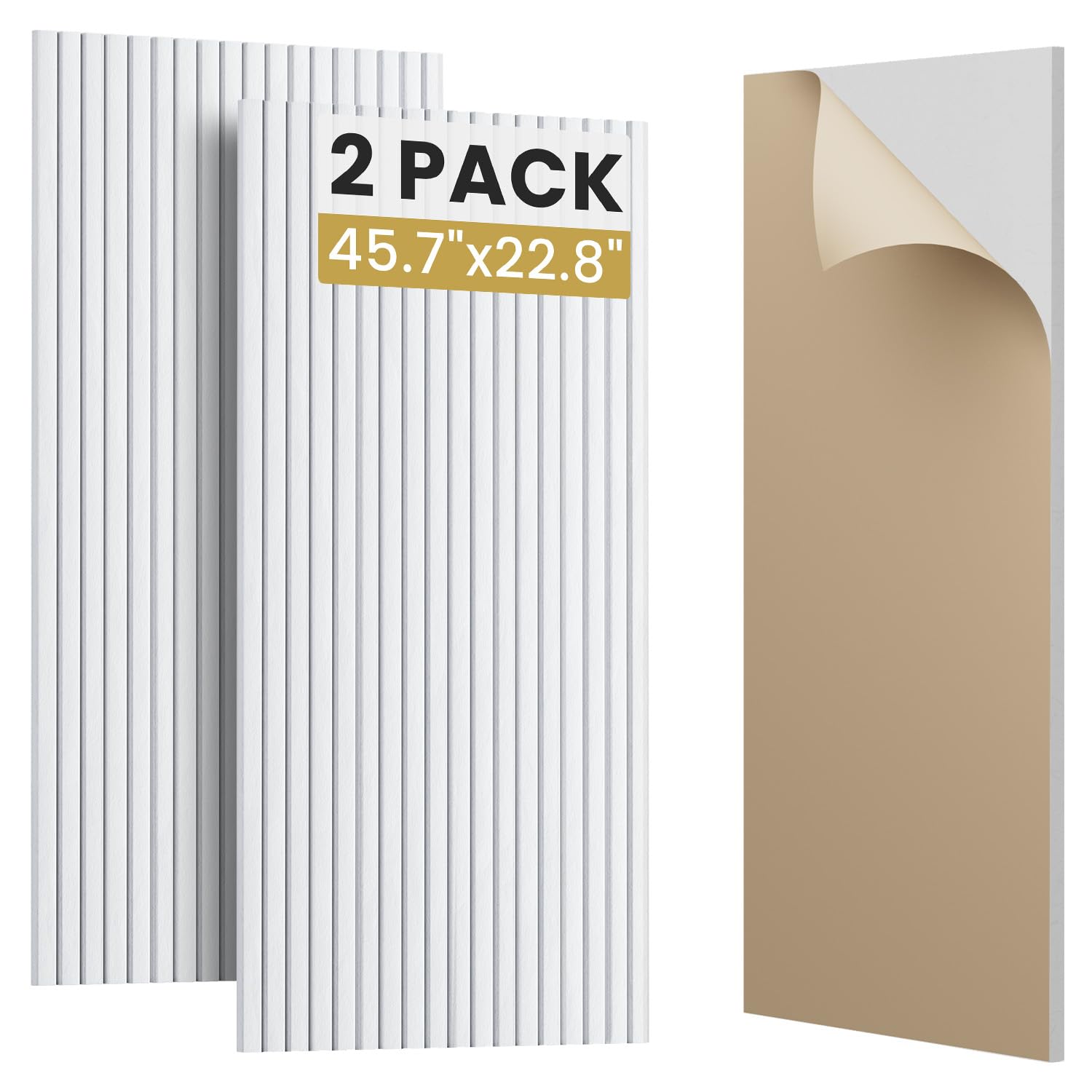 Svilinek White Soundproofing Panels Acoustic Panels 45.67"X22.83" Self-Adhesive 3D Sound Absorbing Wall Panels, For Sound Absorbing, Soundproof Panels For Living Room (, 2-Pack (14.5Sq.ft.))