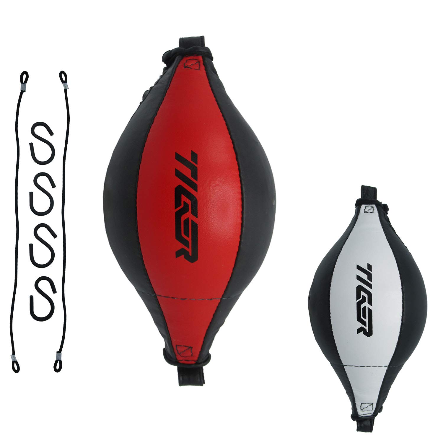 Leather Double End Dodge Speed Ball Boxing Floor to Ceiling Punching Bag MMA (Red)