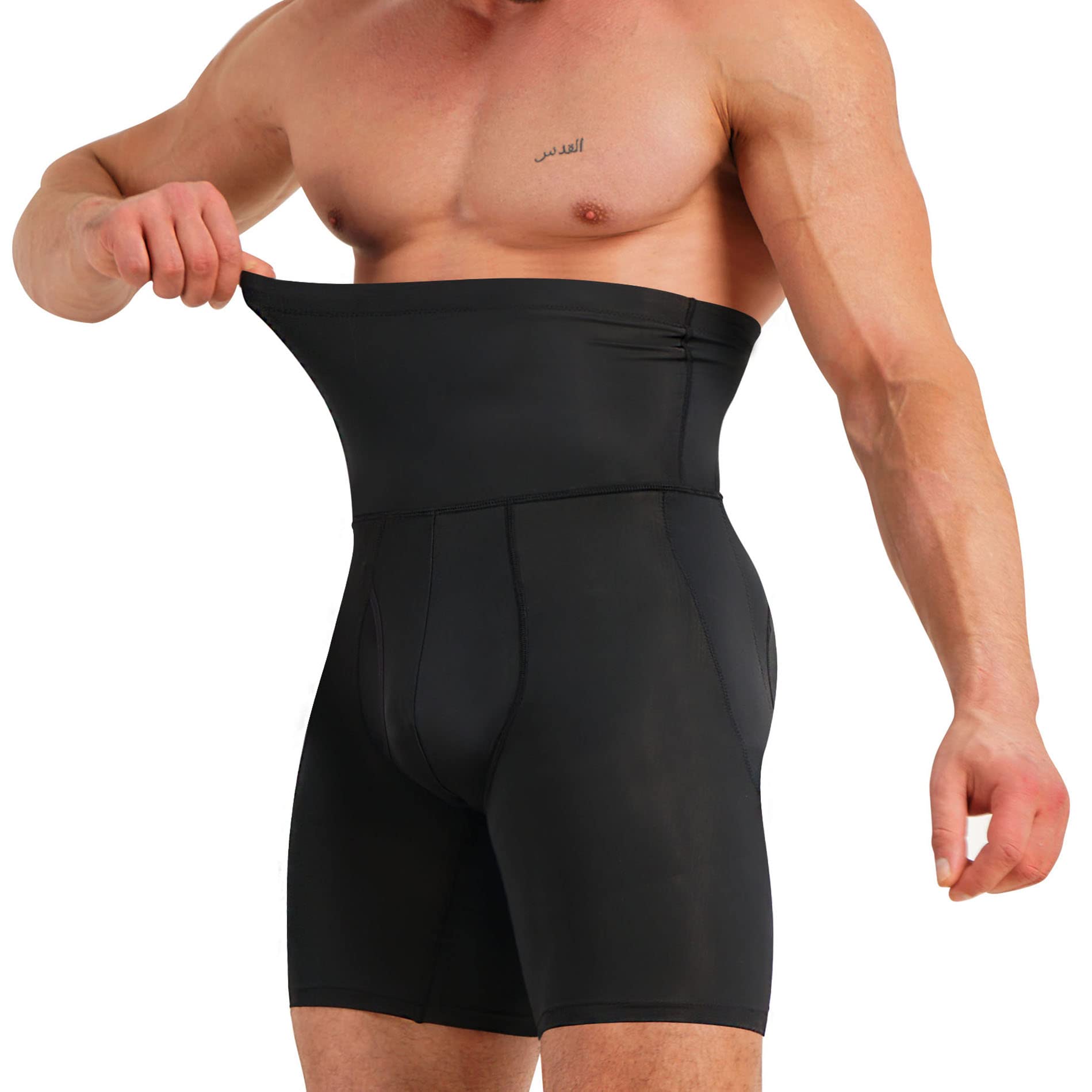JunlanMen Tummy Control Shorts High Waist Slimming Body Shaper Compression Underwear Boxer Briefs Seamless Girdle Pants