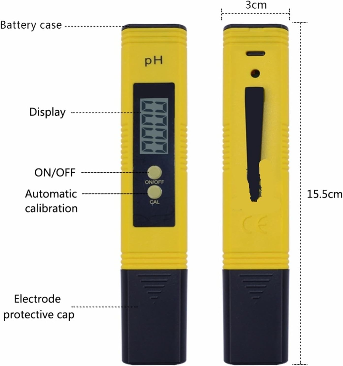 Come Protable Ph Meter 0-16.00 Ph 3 Buffer Power Pen Test Aquarium Pool Water Wine Urine Arrive with Plastic Case