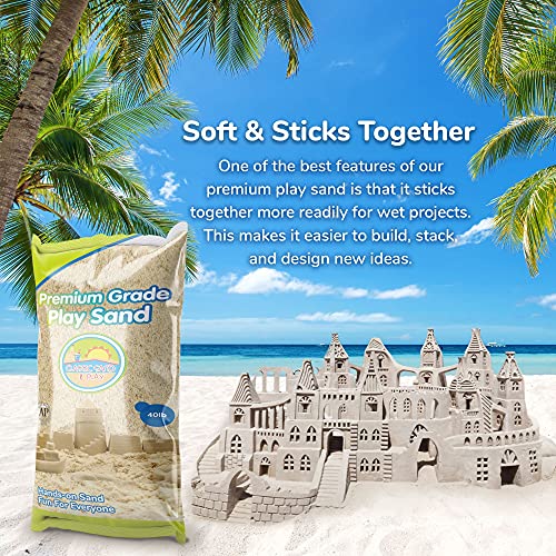 Image of Classic Sand and Play Sand for Sandbox, Table, Therapy, and Outdoor Use, 40 lb. Bag, Natural, Non-Toxic, Wet Castle Building for Creativity and Stimulates Sensory Skills