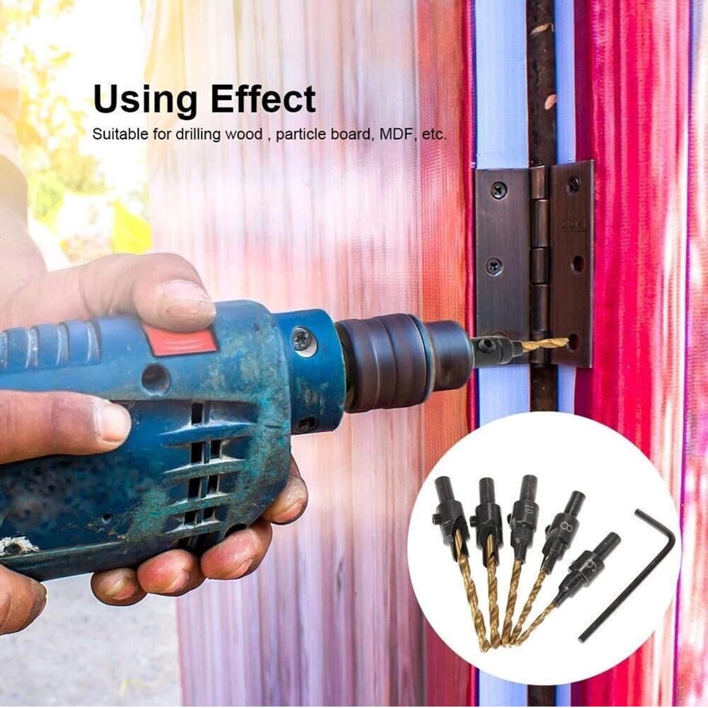 11PCS Countersink Drill Bit Set, Counter Sink Drill Bit for Wood, Wood Working Tools and Accessories, Hexagonal Shank Countersunk Drill Bits for Woodworking, Screw Hole Enlargement & Drill Bits