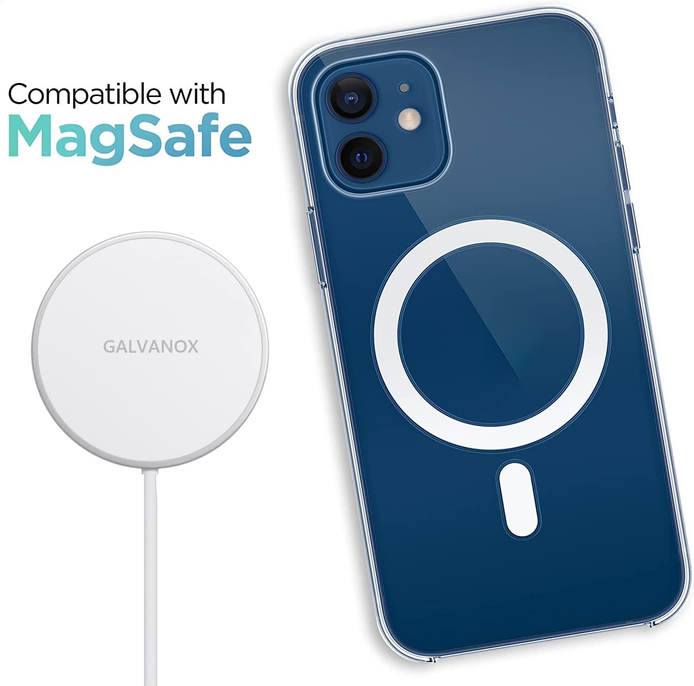 Galvanox Watch + iPhone Magnetic Wireless Charger (Compatible with MagSafe) Charges Apple Watch Series 4/5/6/7/8 and iPhone 15/15 Pro Max, 14, 13,12 (White)