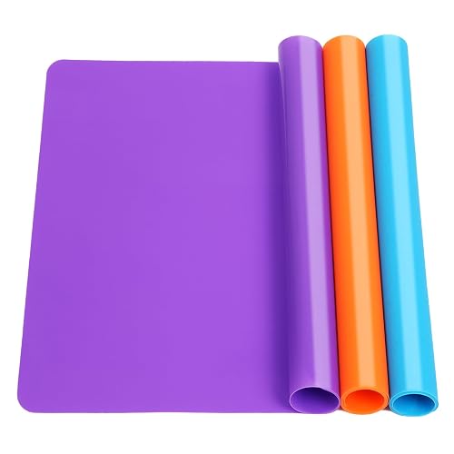 3 Pack Silicone Mats for Crafts, Premium Playdough Mat, A3 Size