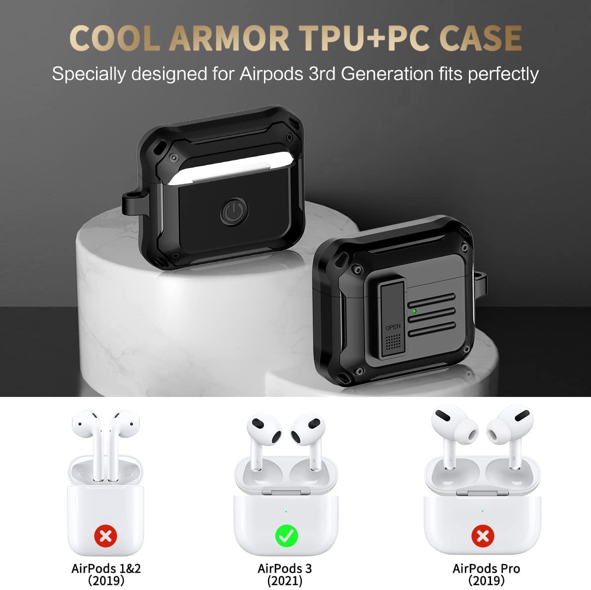 Housse Silicone Ultra Fine Pour AirPods 3 (2021) - Protection Souple Avec LED Visible - Noir