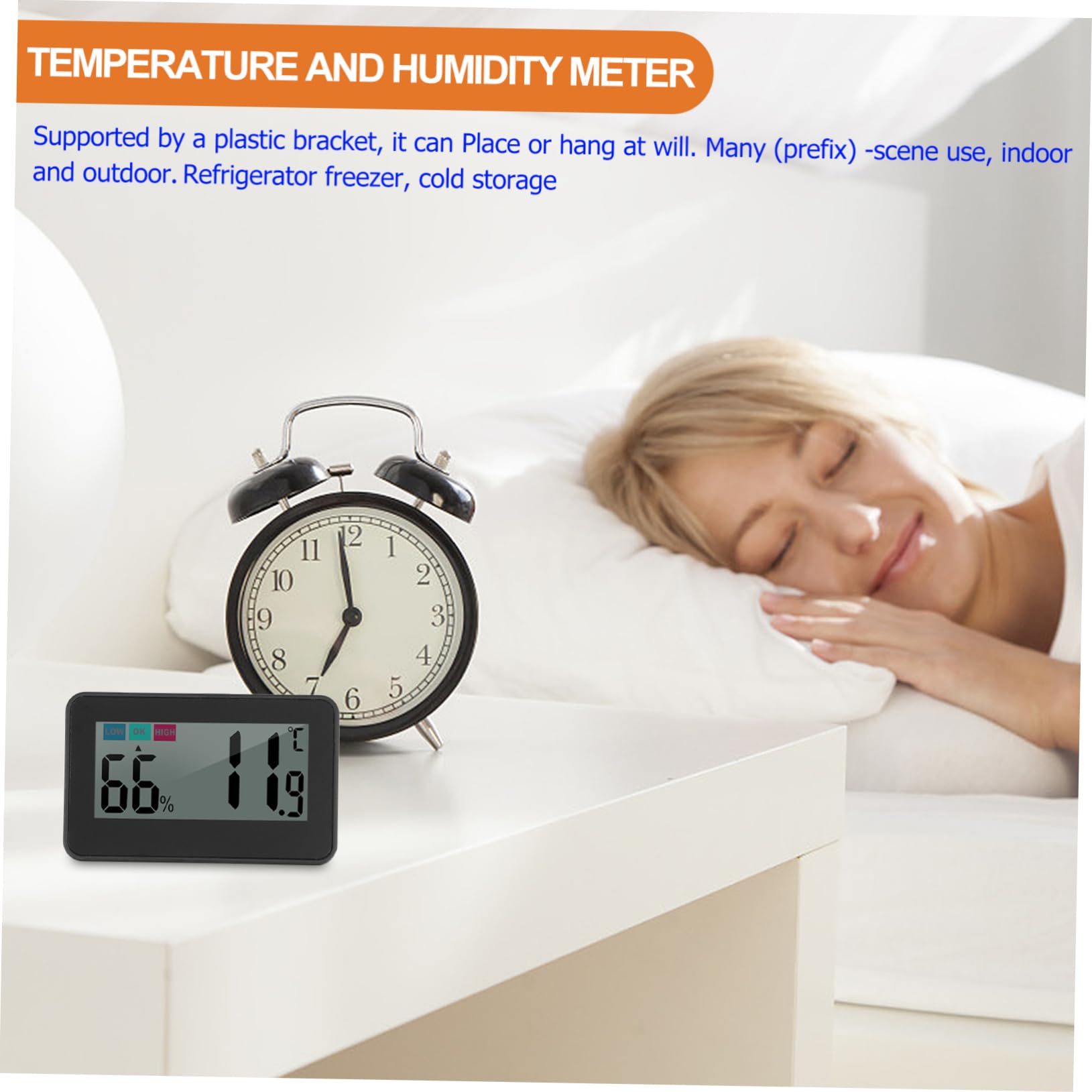 3 Piezas termómetro higrómetro frigorifico magnet indicador de temperatura del refrigerador medidor de temperatura de escritorio medidor de humedad medidor de medicion abdominales Cabilock