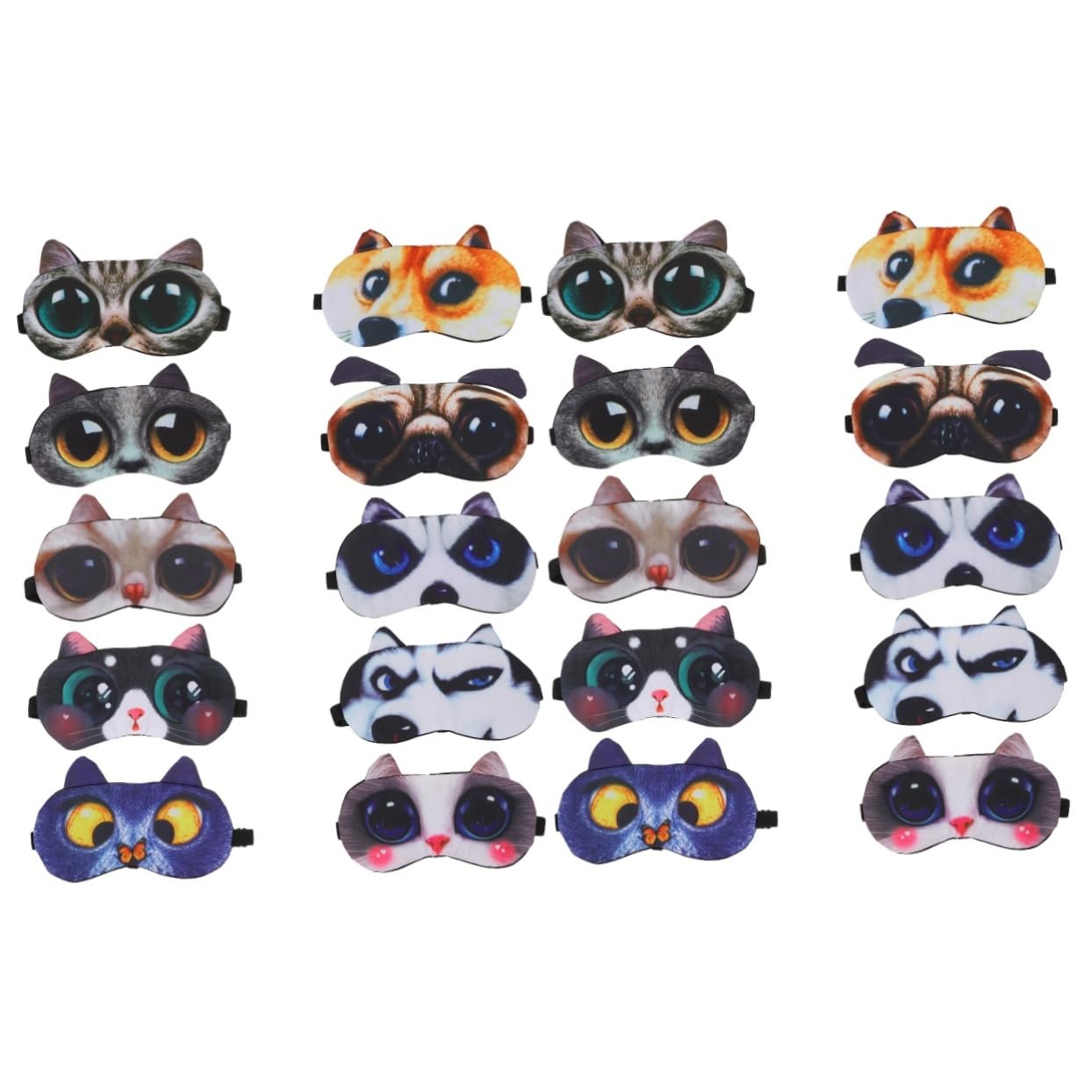 20 Pièces Masque de sommeil masques pour les yeux fille joli masque pour les yeux pour melasommeill patch yeux sieste bandeau dormir les yeux bandés polyester