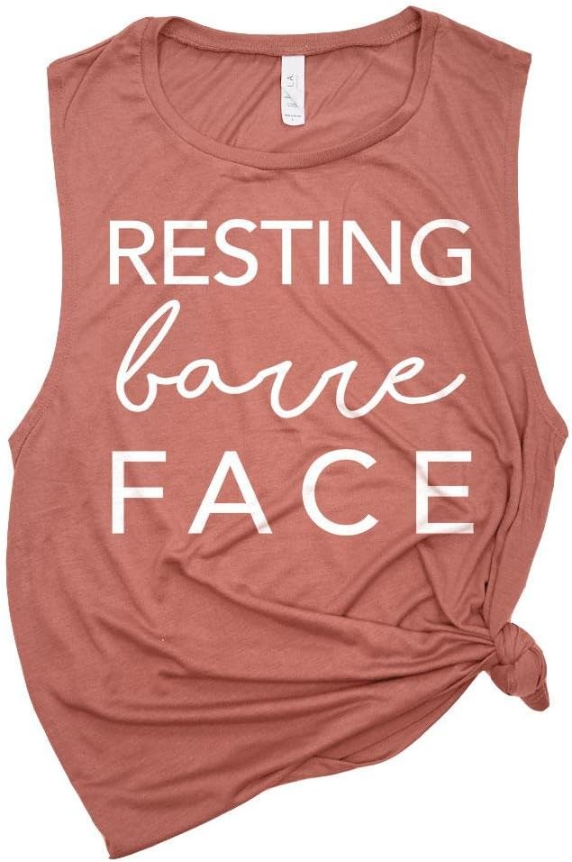 Spunky PineappleResting Barre Face Funny Barre Muscle Tanks