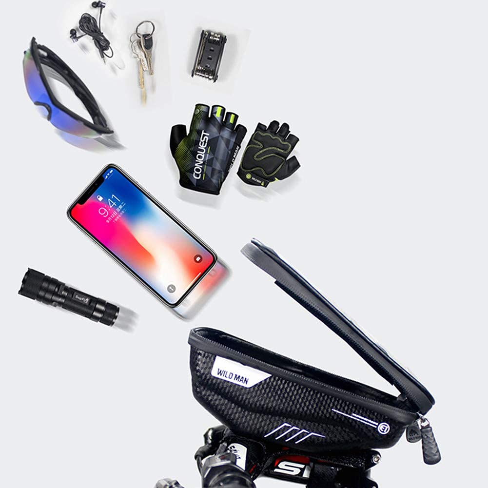 Bolsa de Tubo Superior para Bicicleta Bolsa de Bicicleta Impermeable Bolsa de teléfono de Bicicleta de Carcasa Dura para Todo Tipo de Bicicletas