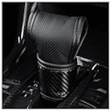 Car Gear Shift Knob Cover,Carbon Fibre Leather Gear Stick Cover for Car Decorations & Protection,Universal Car Interior Accessories Fits Car SUV Truck (Black)