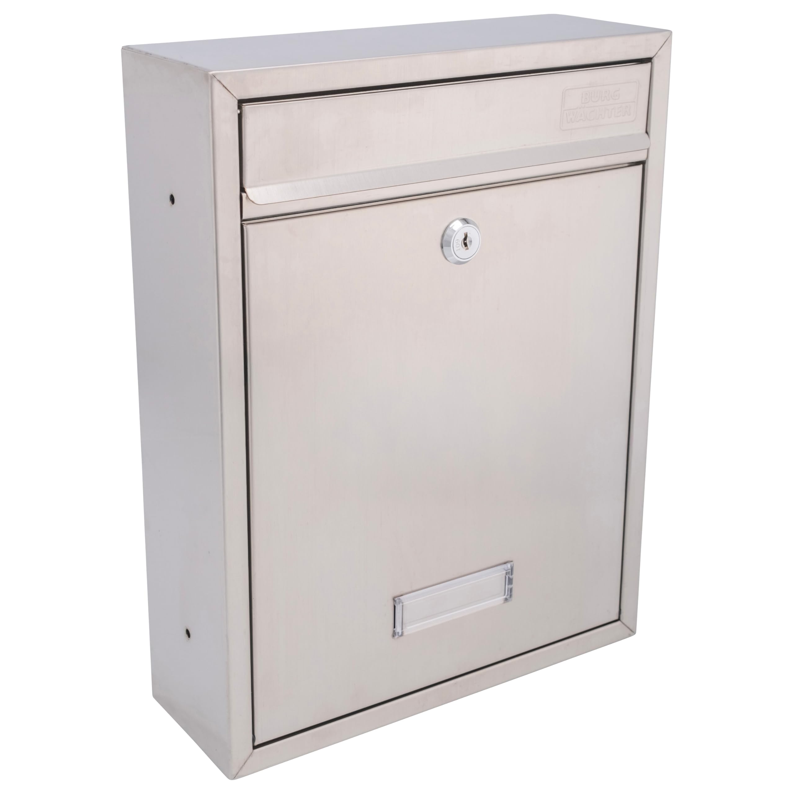 Burg-Wächter Stainless Steel Burg Wächter Trent Wall Mounted Lockable Weatherproof Post Box - 26X34x9cm